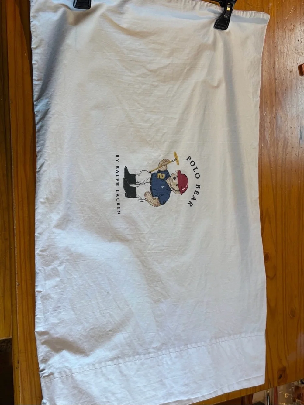 Ralph Lauren Polo Teddy Bear Player Standard Pillowcase USA Vintage 90s